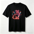 Neon Zodiac | Year of the Rabbit Graphic T-Shirt – HK – Inspired Neon Art Print Crew Neck Cotton Tee
