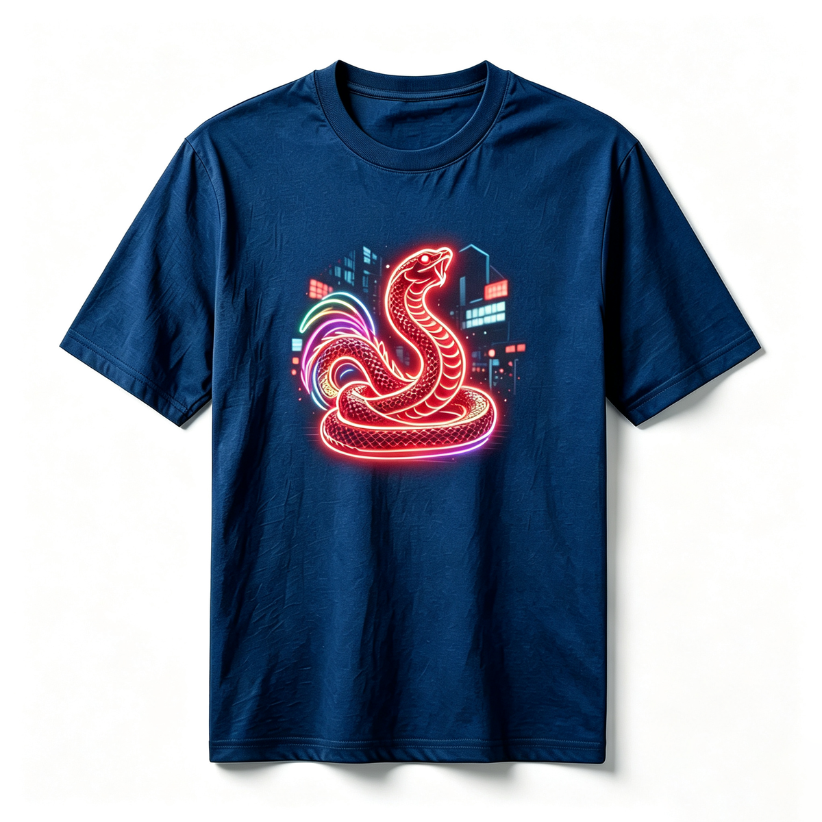 Neon Zodiac | Year of the Snake Graphic T-Shirt – HK – Inspired Neon Art Print Crew Neck Cotton Tee