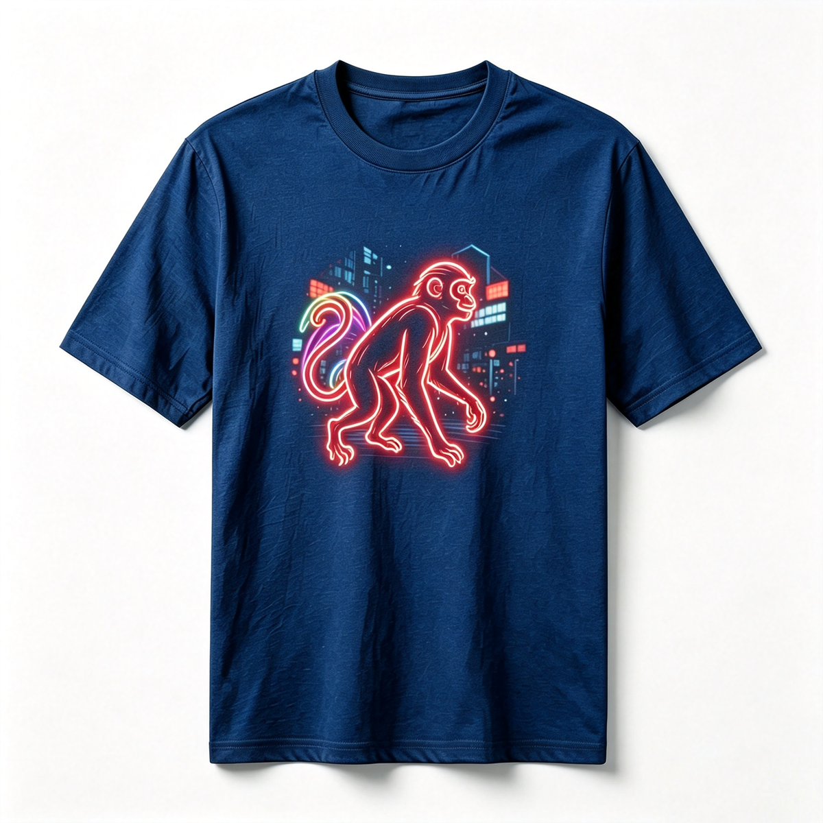 Neon Zodiac | Year of the Monkey Graphic T-Shirt – HK – Inspired Neon Art Print Crew Neck Cotton Tee