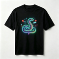 Neon Zodiac | Year of the Snake Graphic T-Shirt – HK – Inspired Neon Art Print Crew Neck Cotton Tee