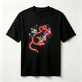 Neon Zodiac | Year of the Rat Graphic T-Shirt – HK – Inspired Neon Art Print Crew Neck Cotton Tee