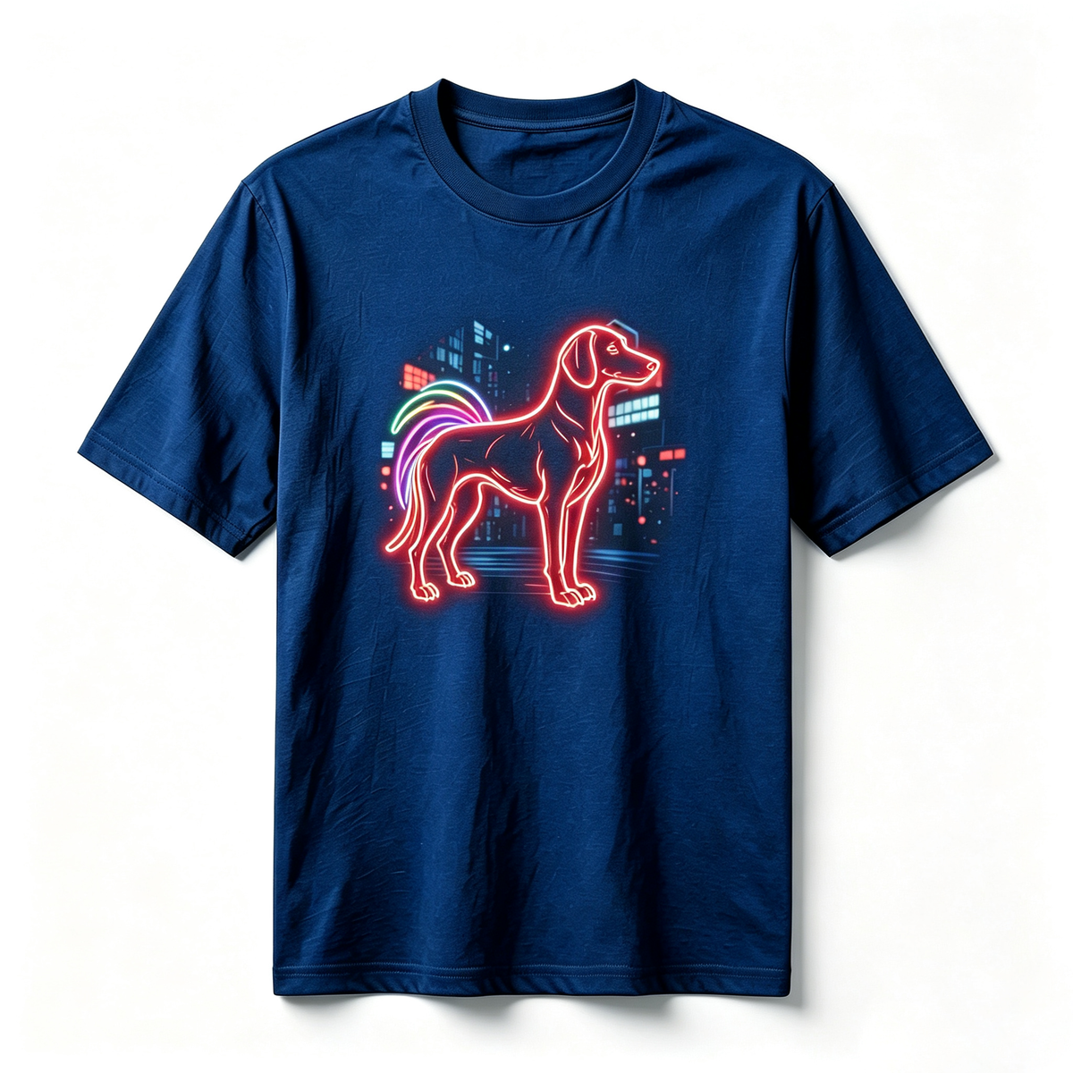 Neon Zodiac | Year of the Dog Graphic T-Shirt – HK – Inspired Neon Art Print Crew Neck Cotton Tee