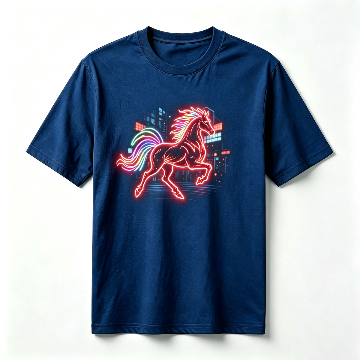 Neon Zodiac | Year of the Horse Graphic T-Shirt – HK – Inspired Neon Art Print Crew Neck Cotton Tee