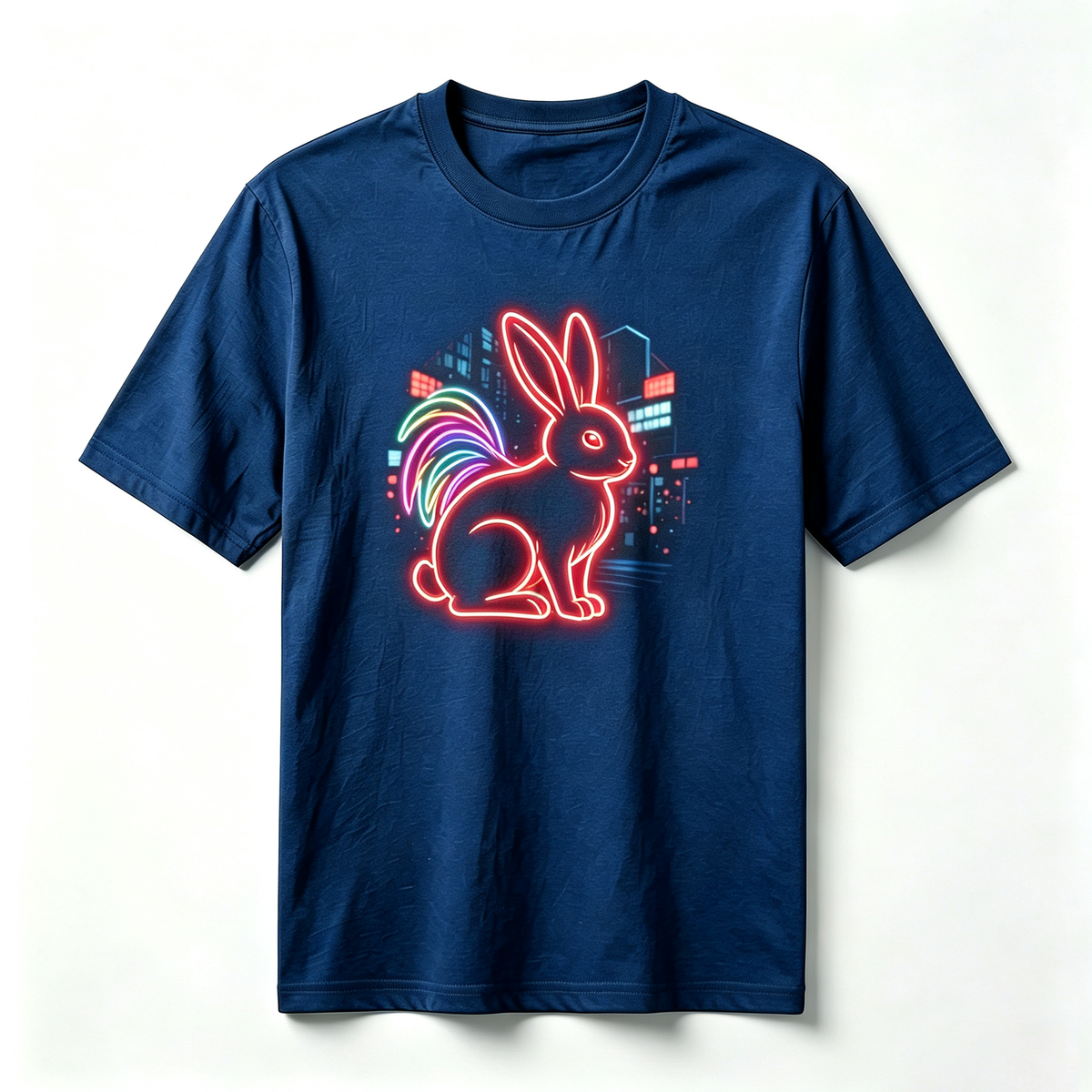 Neon Zodiac | Year of the Rabbit Graphic T-Shirt – HK – Inspired Neon Art Print Crew Neck Cotton Tee